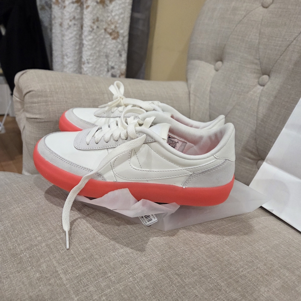 Nike Women's White and Coral Sneakers